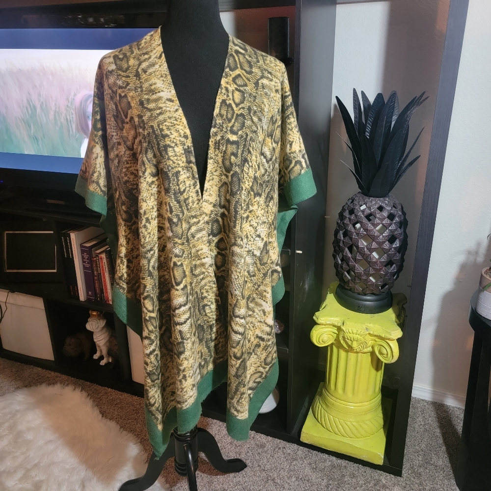 Do Everything in Love Snake Print Duster Sweater One Size